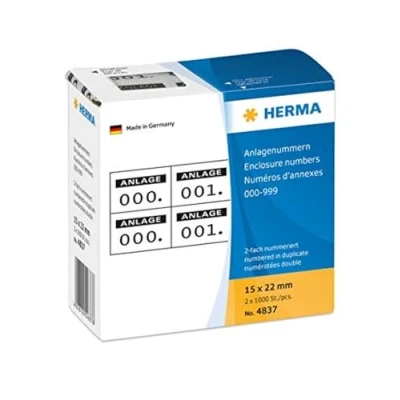 Imagen de Herma Enclosure Numbers Números de cerramiento forma doble adhesivos