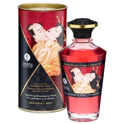 Imagen de Aceite afrodisíaco de Shunga para masajes, con efecto calor Fresas Cava