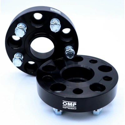 Imagen de OMP Speed Juego de Separadores Doble Centraje/Doble Fijacion Ancho: 30mm PCD: 5X112/5X112 CB.H: 57.1 CB.W: OD: 150 Tornillo M14X1.5 Color Negro