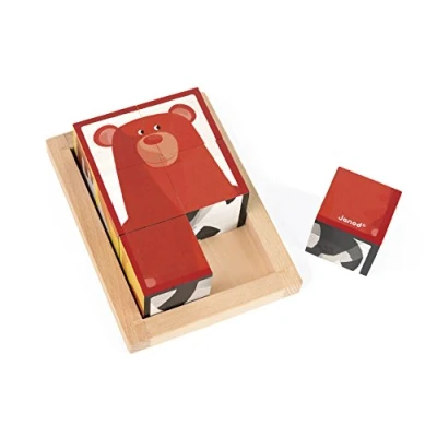 Imagen de Janod 6 Forest Blocks in Wooden Box FSC Early Learning Toy Educational Game Fine Motor Skills 12 Months J08200