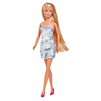 Imagen de Simba 105733279SMO Steffi Love Poupée et Mini Robe Sequins Argent Reversible 29 cm