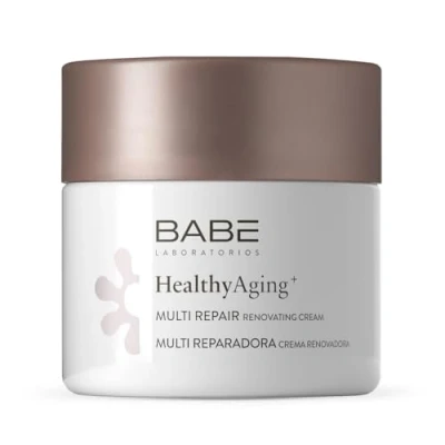 Imagen de Laboratorios Babé Multi Reparadora HealthyAging+ Crema Facial Hidratante De Noche Renovadora 50 ml Regeneradora Aspecto Joven Colágeno y Retinol Piel Sensible Combate las Arrugas