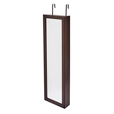 Imagen de Amazon Basics Rectangular Armario joyero para instalación en pared o colgar, con 2 espejos maquillaje, Marrón Oscuro, 47.2&quot;L x 13.78&quot;W 4.72&quot;H (120 35 12 cm)