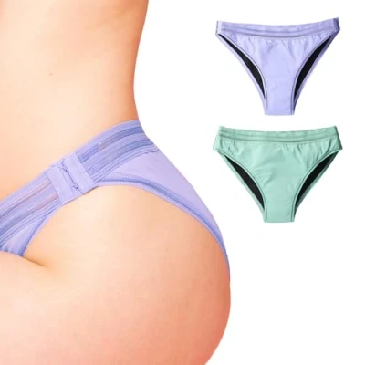Imagen de Beppy Bragas menstruales 2 Unidades Ropa Interior Menstrual para Flujo Medio o Leve Calzones absorbentes Siren (L)