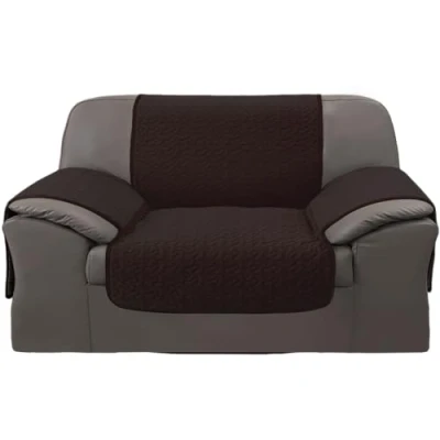 Imagen de GFD Cubre Sofa 2 Plazas 110 cm, Funda para Sofá Ajustable, Forros Sofás Antideslizante, Fundas Acolchado, Protector Duradero Perros Gatos Mascotas (2 plazas, Café)