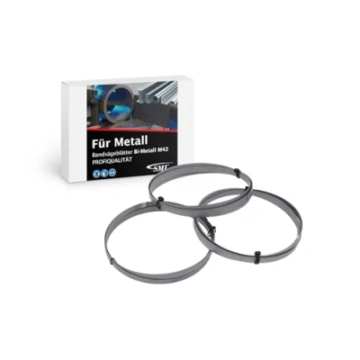 Imagen de SMI Juego de 3 hojas sierra cinta bimetal M42, dimensiones 1638 x 13 0,65 mm, 10/14 ZpZ, por ejemplo, para Optimum, Epple, Holzmann, Bernardo