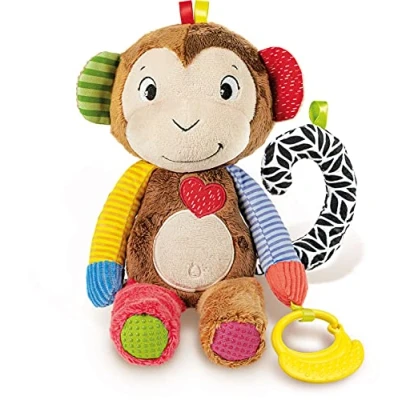 Imagen de Clementoni Mono Canta, Juega, Aprende Interactivo parlante en Italiano, Juego electrónico para niños de 3 Meses, Peluche Educativo 100% Lavable, Multicolor, 17673