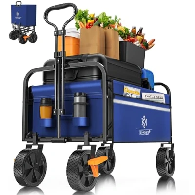 Imagen de KESSER® Carro Plegable de Mano, Equipamiento, Incluye 2 Bolsillos Malla, neumáticos Goma Maciza, Capacidad Carga hasta 80 kg