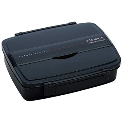 Imagen de SKATER Caja Bento con compartimentos japoneses modernos/tradicionales, 870 ml, palillos