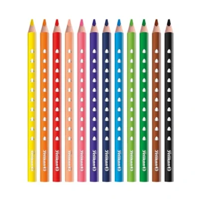 Imagen de Pelikan Lápices De Colores, Silverino, 12 Madera, Forma Triangular Ergonómica, Agarre Antideslizante, Para Niños, Dibujo