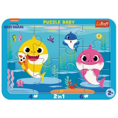 Imagen de Trefl Baby con Marco, para niños a Partir de 2 años Puzzle, Color Tiburones Felices, Shark