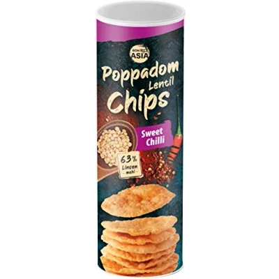 Imagen de Bonasia Chips Poppadom Sweet Chili, Elaborados con Harina de Lentejas 70 g