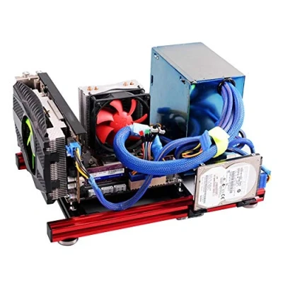 Imagen de Banco de Pruebas Placa Base ATX Ideal para Prueba Overclocking, Marco Aire Abierto Computadora ATX, Mini Caja Aluminio DIY