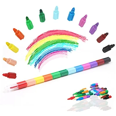 Imagen de ICEPAPA, 20 Piezas Crayones apilables, Ceras de colores para niños, ideales como regalos invitados cumpleaños detalles niños o alumnos primaria(12 en 1)