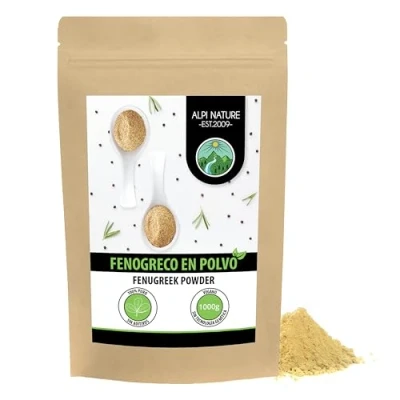 Imagen de fenogreco en polvo (1kg), molido de fenogreco, 100% natural, semillas como polvo, sin aditivos, vegano, molidas
