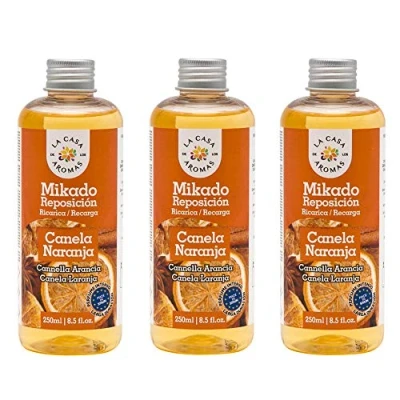 Imagen de La Casa de los Aromas Mikado Reposicion 250 Ml Sin Varillas (Canela Naranja, 3)
