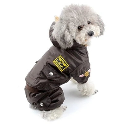 Imagen de Abrigo Selmai estilo traje de nieve forro polar para perros pequeños, impermeable, tipo aviador, con capucha (para raza pequeña)