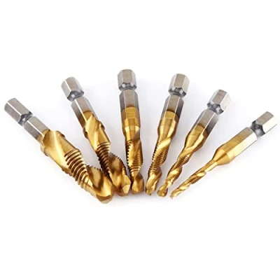 Imagen de HSS Juego de Brocas para Taladrar, Rosca Métrica Titanio Recubiertas con y Madera Plástico Aluminio Cobre 6PCS / Conjunto M3 M4 M5 M6 M8 M10