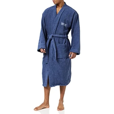Imagen de CTI PSG PARISIAN Albornoz adulto 100% algodón OEKO TEX Talla L Bordado Hombre Azul