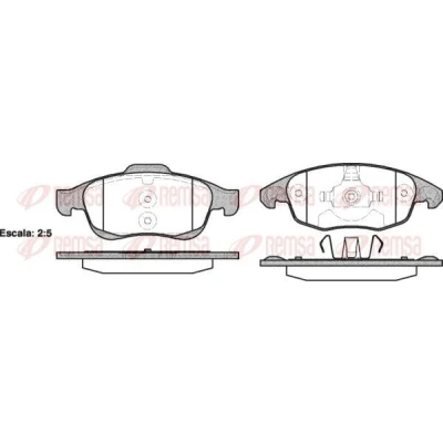 Imagen de REMSA 1248.00 Juego de pastillas freno Eje delantero con lámina adhesiva accesorios, muelle CITROËN: C4 I Grand Picasso, II Hatchback
