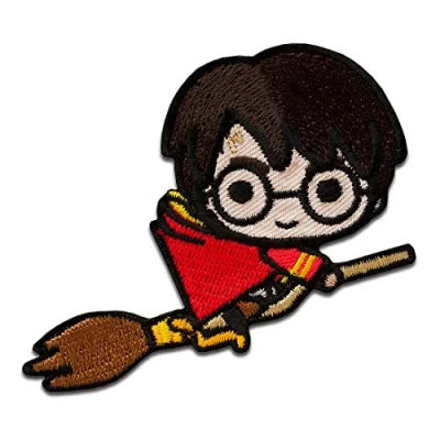 Imagen de Harry Potter © en la escoba Parches termoadhesivos bordados aplique para ropa