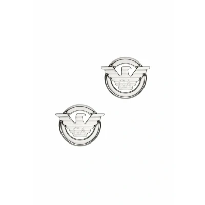 Imagen de Emporio Armani Pendientes de acero inoxidable para hombre, color plateado, EGS3238040