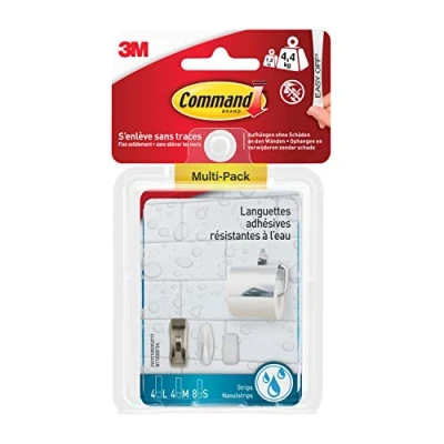 Imagen de Command waterproof W17200 Mounting Strips Set of 8 Small 4 M and L