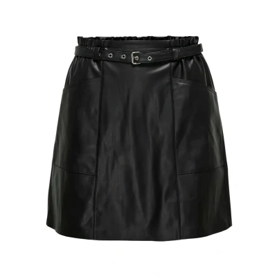 Imagen de ONLY Onlheidi Falda de cinturón Piel sintética CC Otw Cuero, Negro, 48 para Mujer