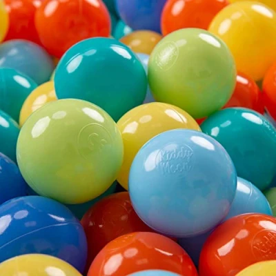 Imagen de KiddyMoon 300 ∅ 7Cm Bolas Colores De Plástico para Piscina Niños, Verdeclr/Naranja/Turquesa/Azul/Azulclr/Amarillo
