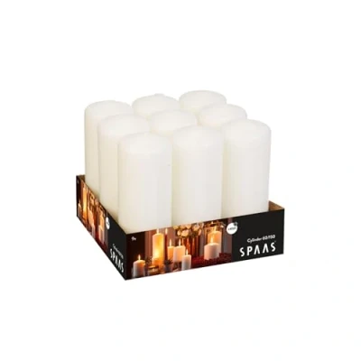 Imagen de Spaas Bandeja de 9 velas sin perfume 60/150 mm, ± 45 horas, color blanco
