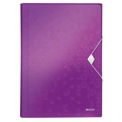 Imagen de LEITZ 45890062 Carpeta acordeón WOW PP con 6 separadores más 1 extra ancho DIN A4 color violeta metalizado