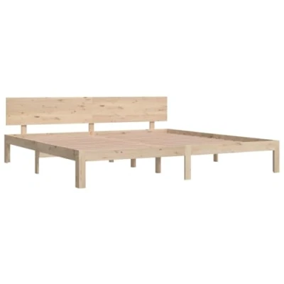 Imagen de vidaXL Estructura de Cama Somier Dormitorio Matrimonial Base Habitación Muebles Mobiliario Hogar Cuarto Descanso Madera Maciza Pino 200x200 cm
