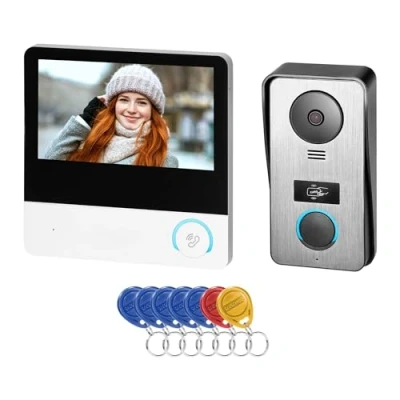 Imagen de Miratic Videoportero Unifamiliar con Pantalla Táctil de 7&#039;&#039; Pulgadas Modeno y Práctico Portero Automatico Cámara Full HD RFID Interfonos para Casa 4 Hilos