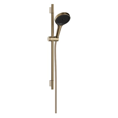 Imagen de hansgrohe Rainfinity set de ducha, ducha mano con barra 65cm, soporte y Designflex flexo textil 160cm, alcachofa 3 tipos chorro, bronce cepillado, 28745140