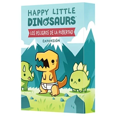 Imagen de TeeTurtle Happy Little Dinosaurs Los Peligros De la Pubertad Expansión Juego Cartas para Adultos y Nños a Partir 8 Años 2 4 Jugadores 30 60 Minutos por Partida Español