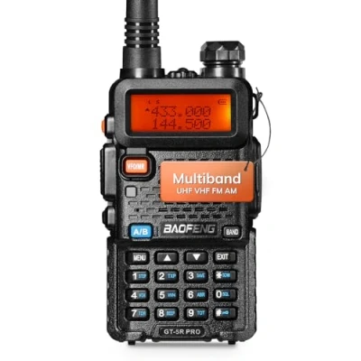 Imagen de BAOFENG GT 5R Pro Walkie Talkie Radio de doble banda para UHF VHF 144 146/430 440 MHz, gran alcance con memoria 128 canales, batería 1800 mAh, auriculares adultos, compatible Chirp