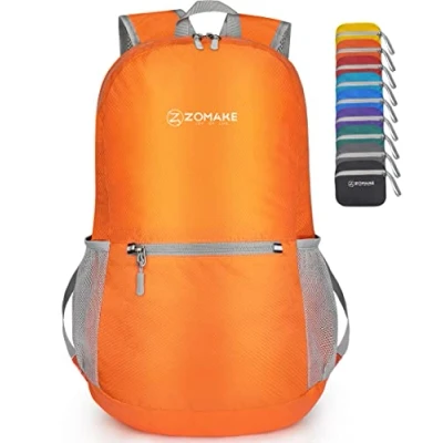 Imagen de ZOMAKE Mochila Plegable Ultraligera Mochilas de Senderismo Pequeña Con Resistencia Al Agua 20L Para Hombre Mujer Viaje Trekking Deporte(Naranja)