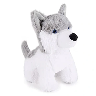 Imagen de Zappi Co Juguete de Peluche Perro Husky Suave y Acogedor para niños, diseño Safari Selva, Ideal recién Nacidos o cumpleaños (12 15 cm)