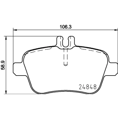 Imagen de HELLA 8DB 355 019 641 Juego de pastillas freno preparado para indicador desgaste con tornillos pinza accesorios MERCEDES BENZ: Clase A