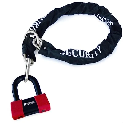 Imagen de RADIKAL RK75+10.120L Candado Cadena Sistema Lazo ø10 + Moto Disco Mini U Alta Seguridad Homologado Classe SRA, 120cm Mayor Distancia, Antirrobo Multifunción para Anclaje, Motocicleta, Parking