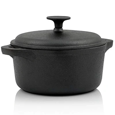 Imagen de BBQ TORO Olla de Hierro Fundido con Tapa y Asas para Parrilla Horno Curada pre Seasoned Termorresistente Camping