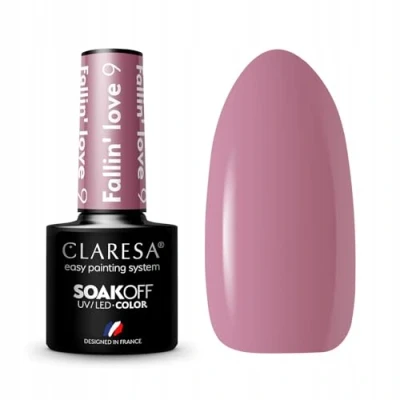 Imagen de Claresa Esmalte de uñas UV LED Collection Hybrid Manicura Soak Off Nail Polish, color rosa, morado, nº 9 Fallin Love, 5 ml