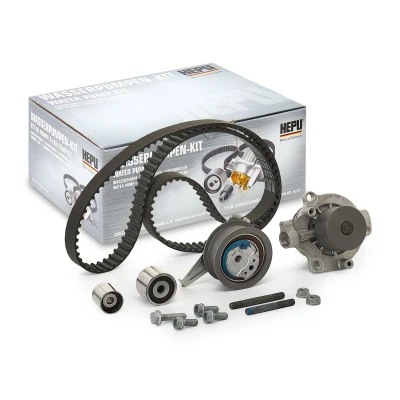 Imagen de HEPU PK06690M bomba de agua + Kit Distribucion con conectable, tornillos 145 VOLKSWAGEN: Golf 7, Tiguan I, Passat B8 Variant