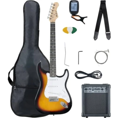 Imagen de McGrey Rockit guitarra eléctrica set completo ST Black