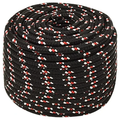 Imagen de vidaXL Cuerda de Barco Polipropileno Negra 12 mm 25 m