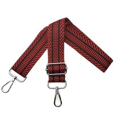 Imagen de Correa para Bolsos de Mujer Reemplazo Hombro, Bandolera Ajustable con Mosquetón Plateado 3.8cm Anchura, Crossbody Cartera Accesorios, Rojo, L3