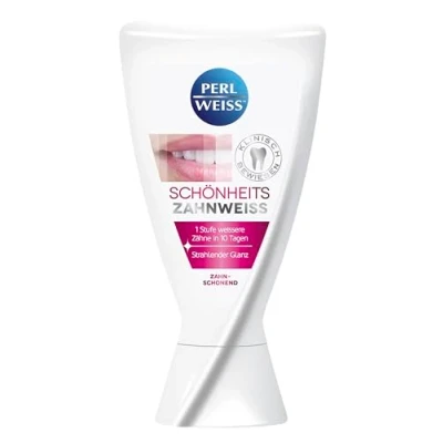 Imagen de Blanco perlado de belleza dental, con polvo perla contra la decoloración, suave y fortalece el esmalte, 50 ml