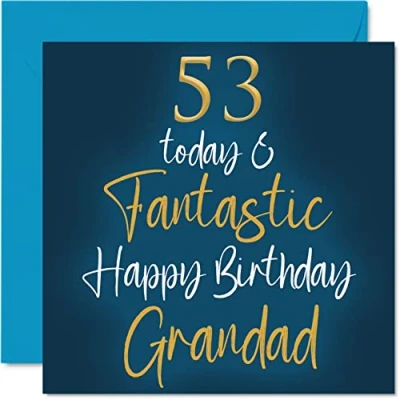 Imagen de fantásticas tarjetas de cumpleaños 53 para abuelo hoy y Tarjeta nieto, nieta, abuelo, regalos 145 mm x