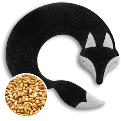 Imagen de SACO TÉRMICO Leschi de semillas para microondas/para la tensión cervical/Animal: Zorro Noah, negro