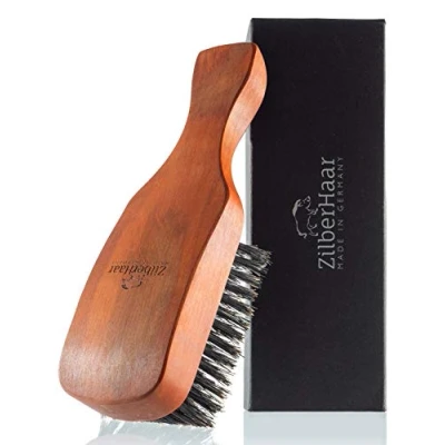 Imagen de ZilberHaar Cepillo para el cabello y la barba de los hombres Cerdas jabalí auténticas (duras) madera peral Cuidado facial Todos tipos